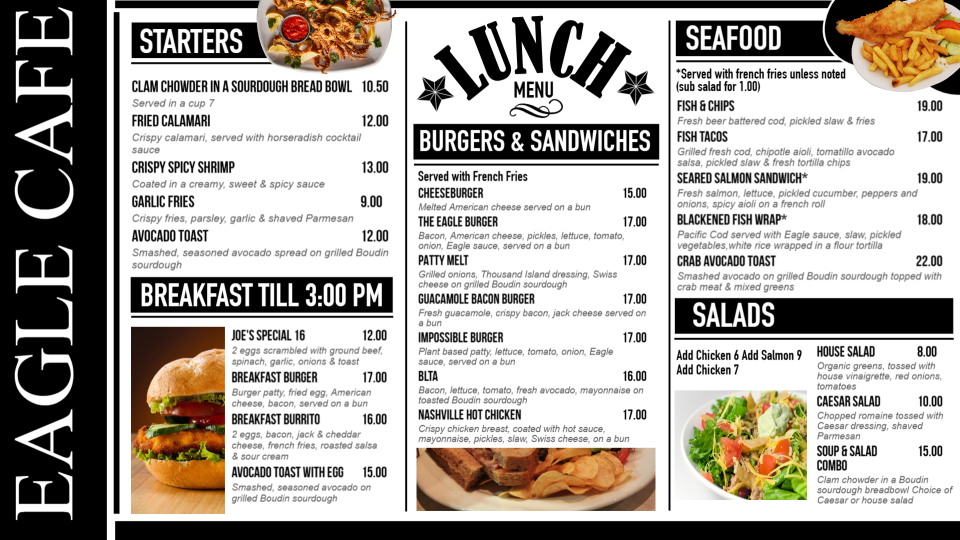 Creative Lunch Menu Template Menu Creative Lunch Menu Template Menu