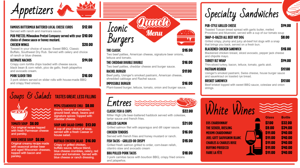 Customizable Lunch Menu Template Customizable Lunch Menu Template