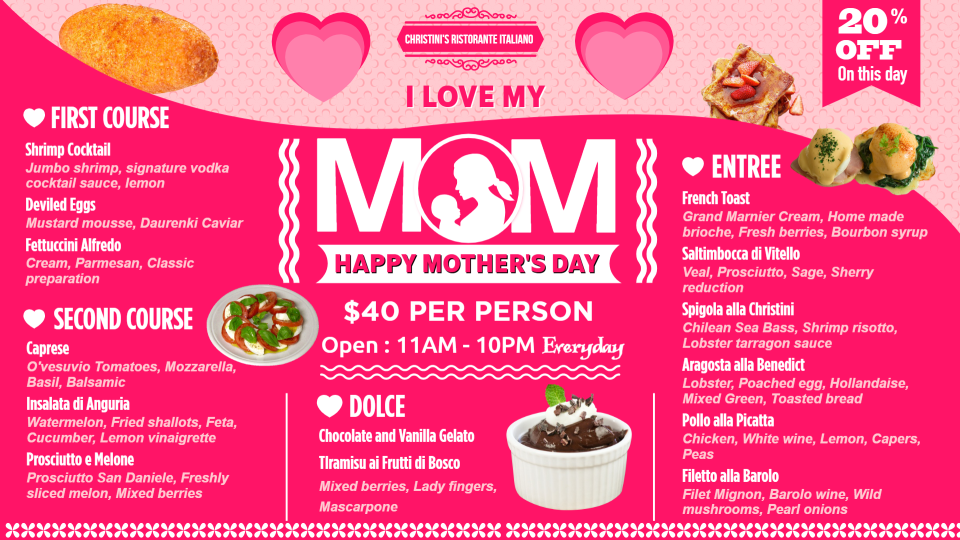Editable Free Mothers Day Menu Template Editable Free Mothers Day Menu Template