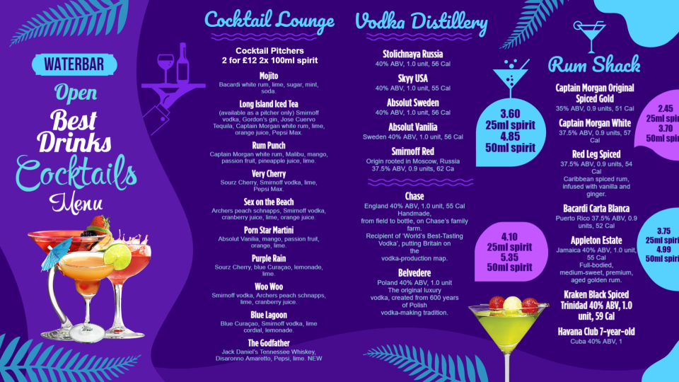 Customizable Drinks Menu Template Customizable Drinks Menu Template