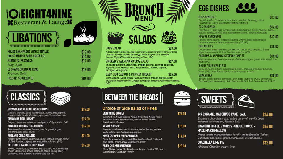 Brunch Menu Idea Brunch Menu Idea
