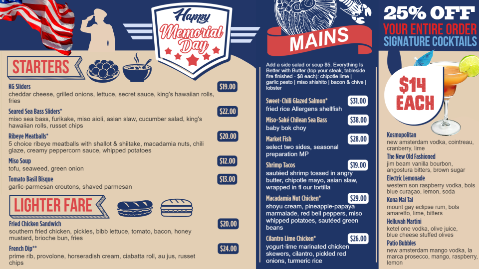 Customizable Memorial Day Menu Template Customizable Memorial Day Menu Template