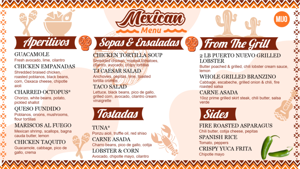 Simple Mexican Menu Template Simple Mexican Menu Template