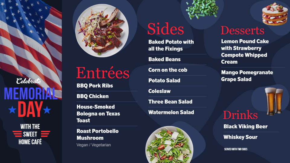 Memorial Day Menu Design Idea