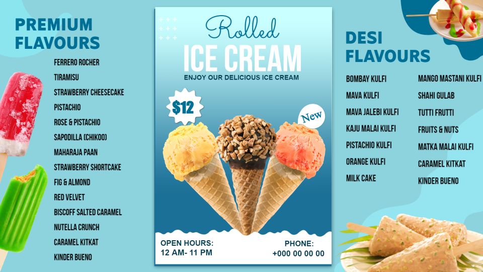 Creative Ice Cream Menu Template