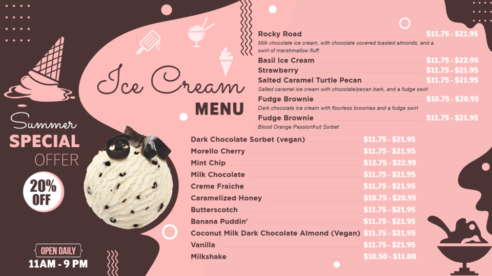 Editable Ice Cream Menu Board Design Editable Ice Cream Menu Board Design