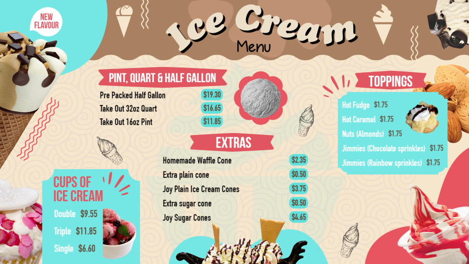 Customizable Ice Cream Menu Template Customizable Ice Cream Menu Template