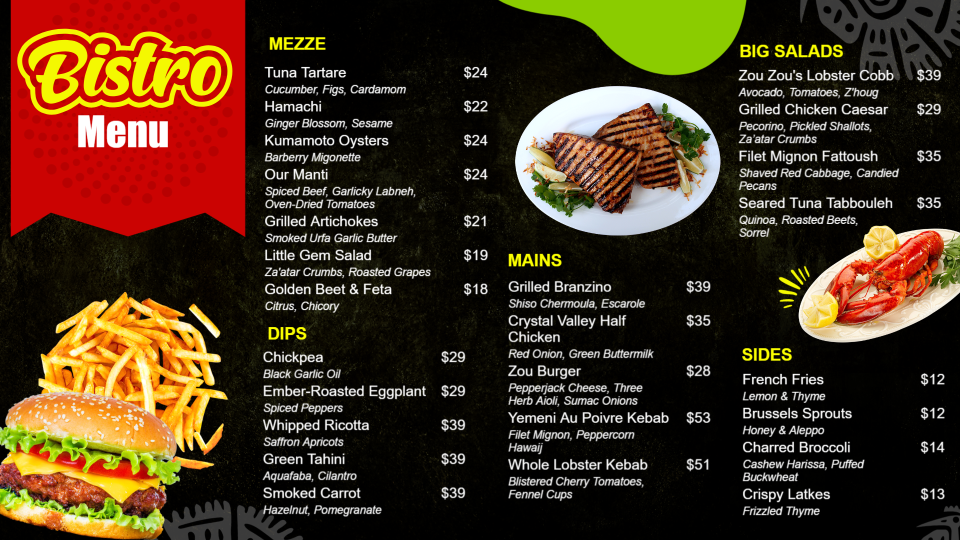 Mordern Bistro Menu Template Mordern Bistro Menu Template