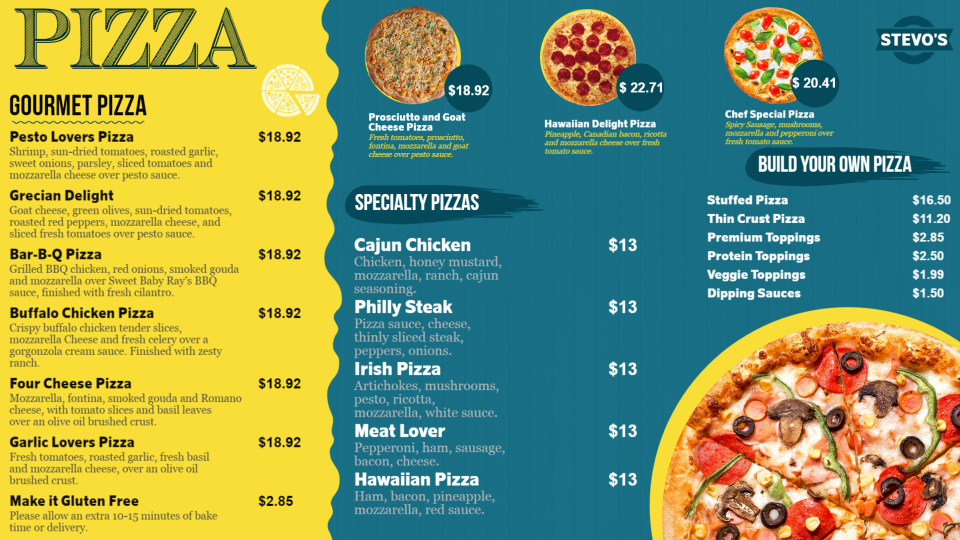 Simple Pizza Menu Board Design Simple Pizza Menu Board Design