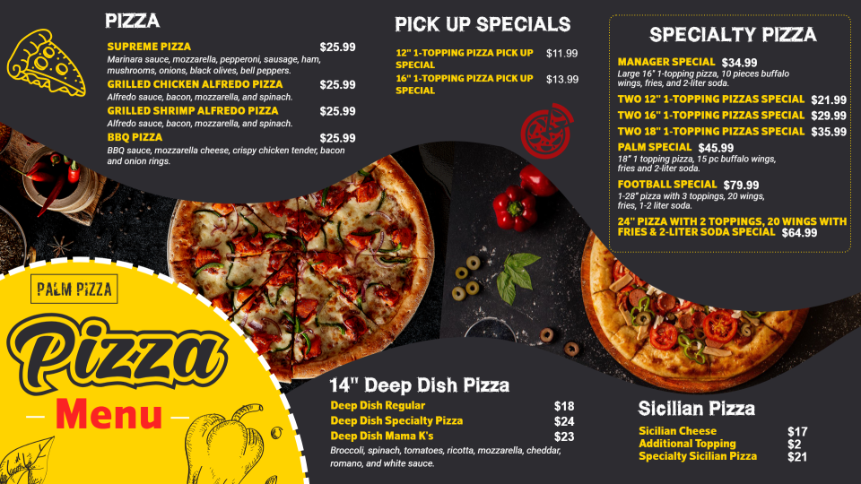 Editable Pizza Menu Template Editable Pizza Menu Template