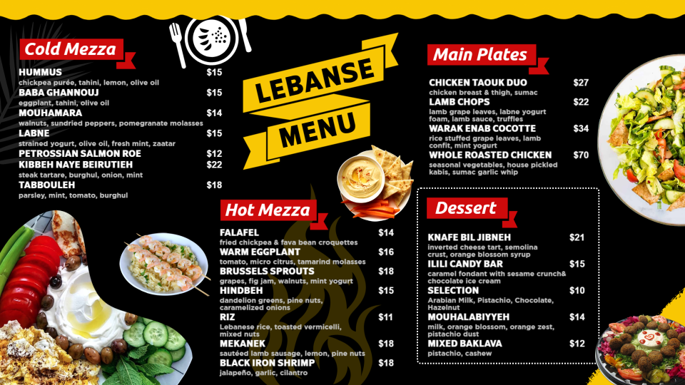 Simple Lebanese Menu Template Simple Lebanese Menu Template