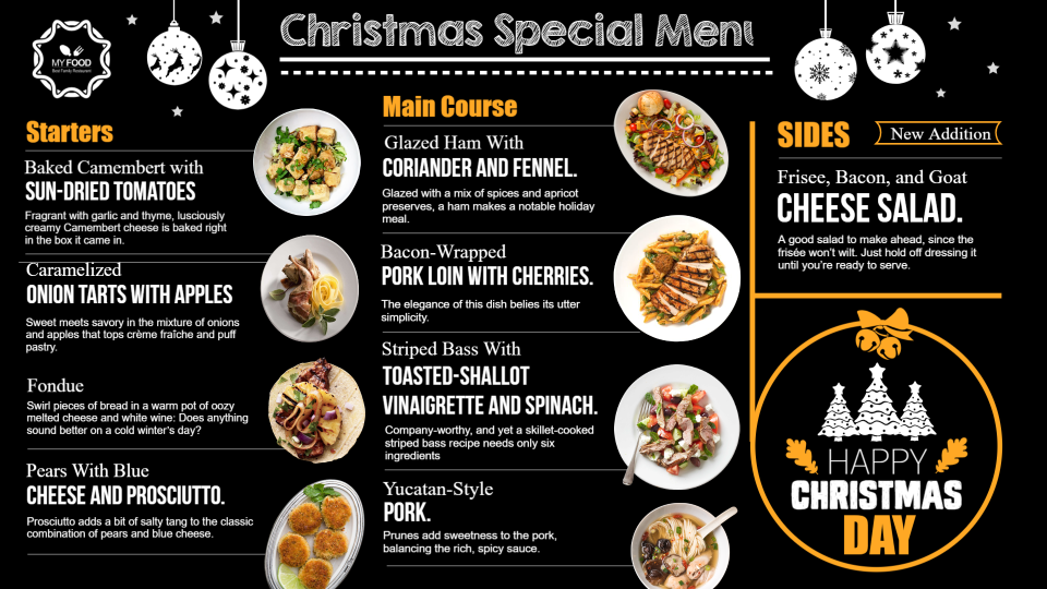 Restaurant menu design