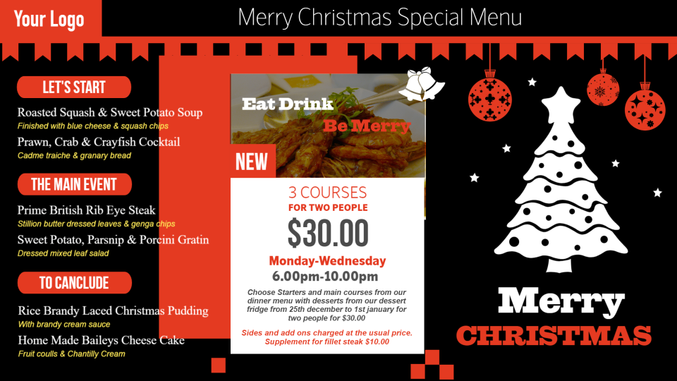 Restaurant menu templates