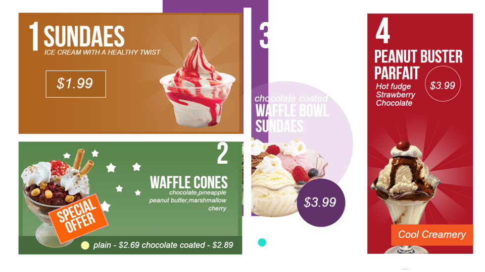 Ice cream shop menu board Ice cream shop menu board