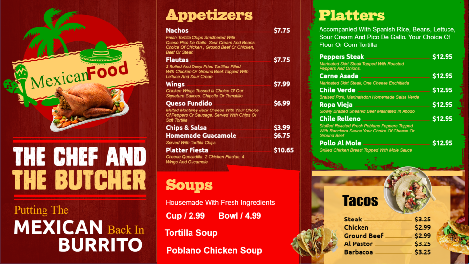 Restaurant menu design