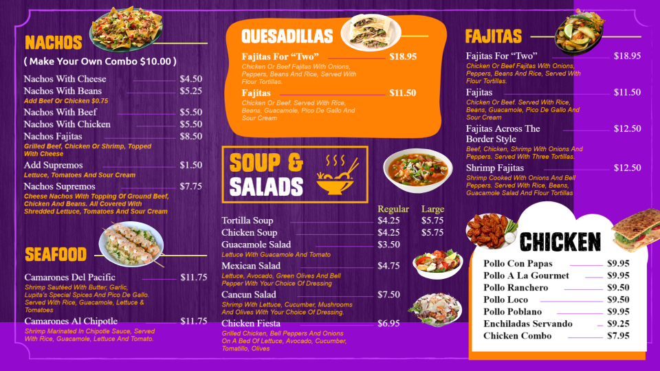 Takeaway menu template