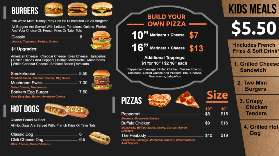 Bistro grill menuboard
