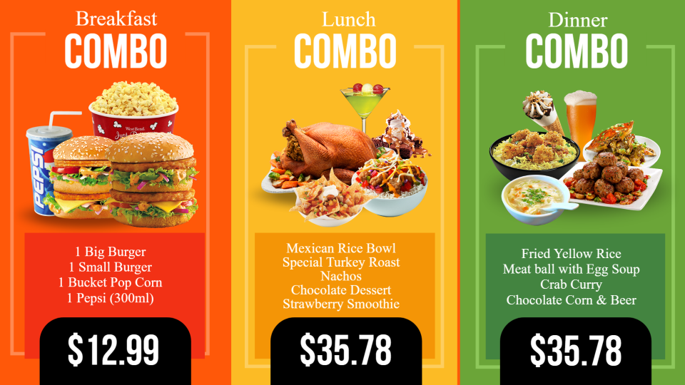 Restaurant menu templates