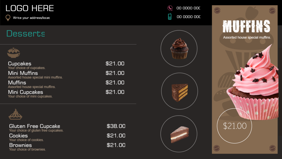 black Bakery menu template black Bakery menu template