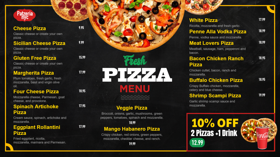 Creative Pizza Menu Design Creative Pizza Menu Design