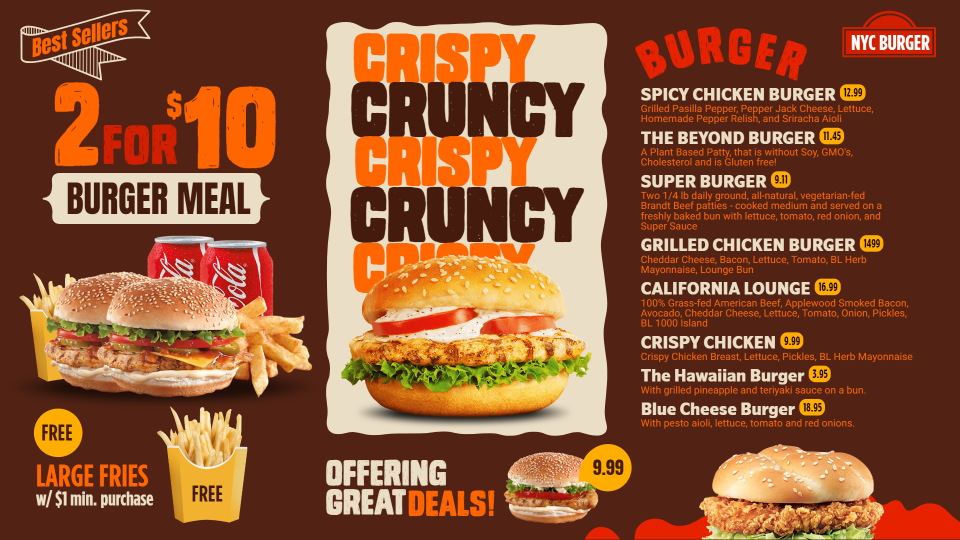 Special Burger Menu Offer Design