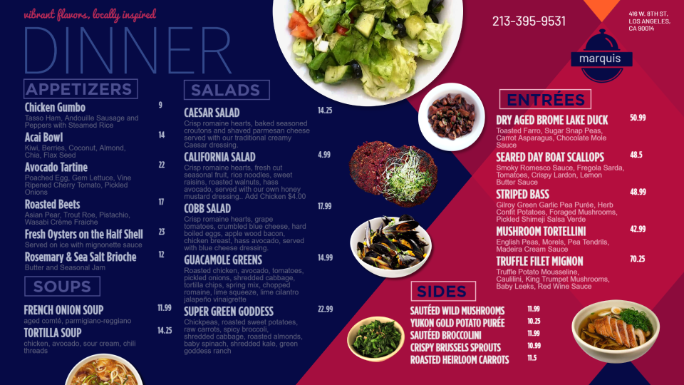 Editable Dinner Menu Design