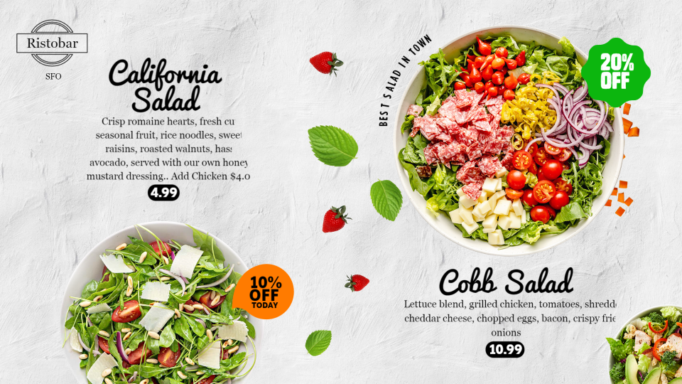 Salad Menu Design Example