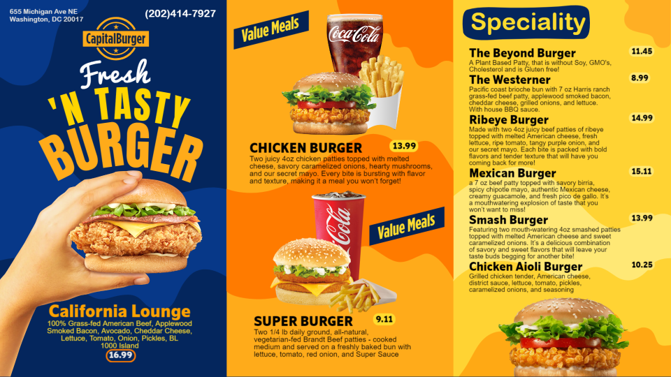 Value Meal Burger Menu Design Value Meal Burger Menu Design