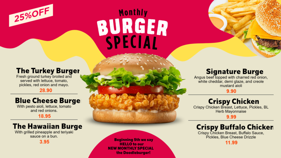 Custom Digital Menu Boards for Restaurant, Cafe, QSR & Fast Food