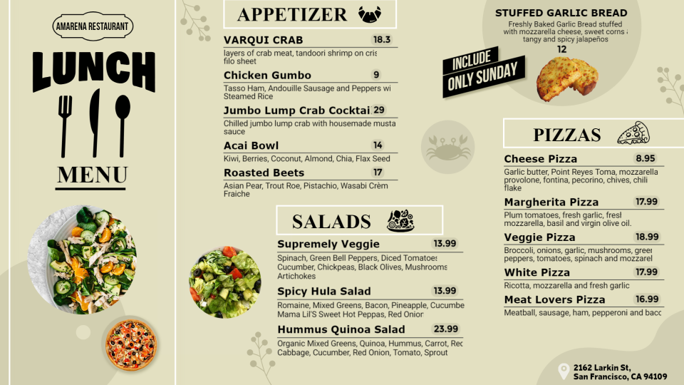 Lunch Menu Template