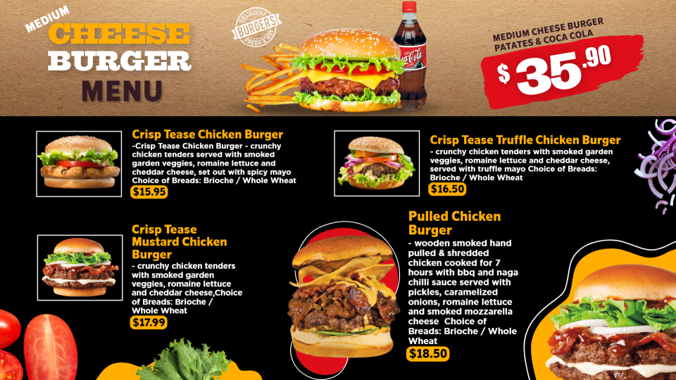 Burger Menu Design Template Burger Menu Design Template
