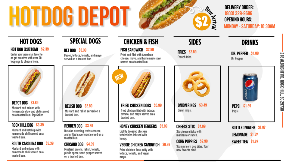 Hotdog Menu Design