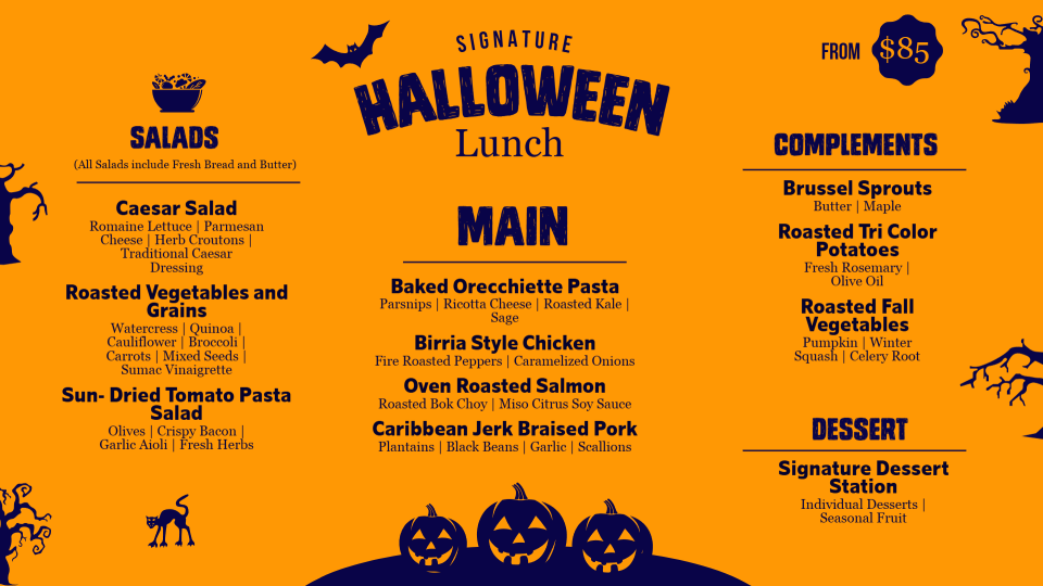 Customizable Halloween menu templates