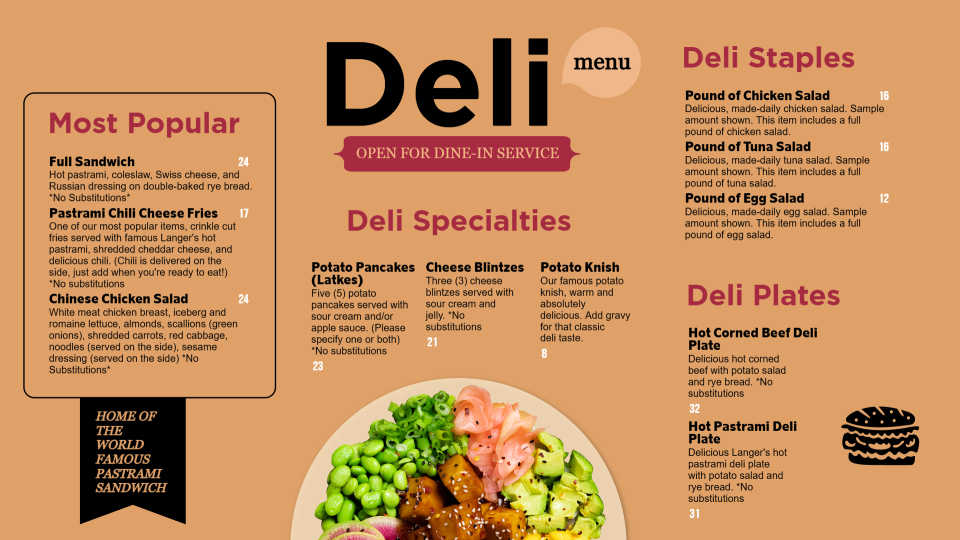 Simple Deli Menu Design