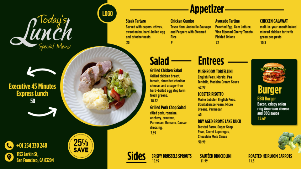 Editable Lunch Menu Template