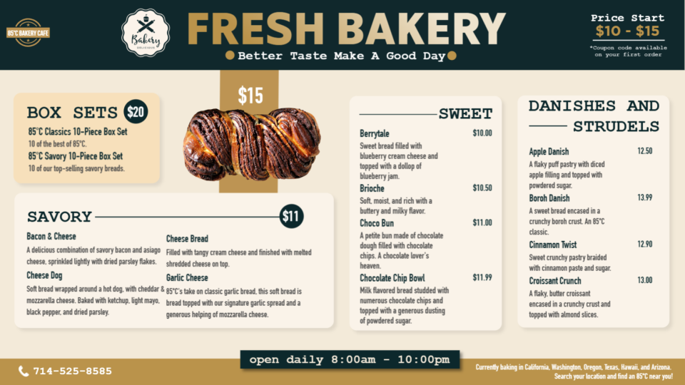 Simple Bakery Menu Design