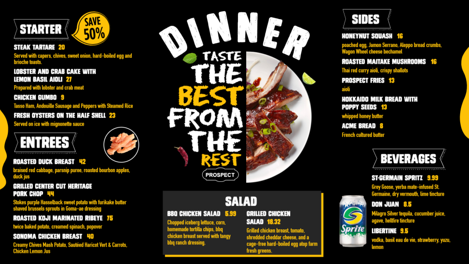 Dinner Menu Board Design Template