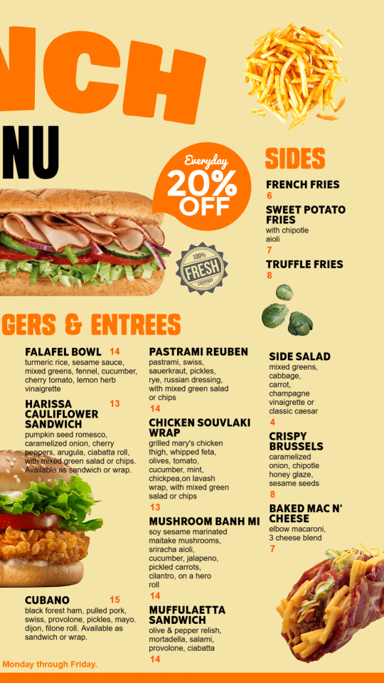 Lunch Menu Wall Design 2 Lunch Menu Wall Design 2