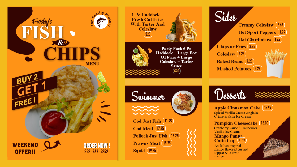 Editable Fish and Chips Template