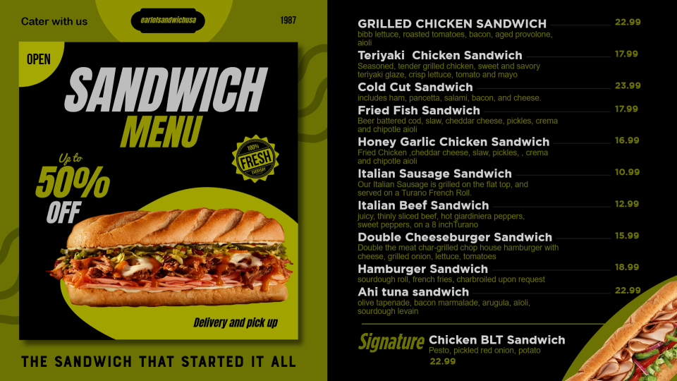 Sandwich Menu Images Sandwich Menu Images