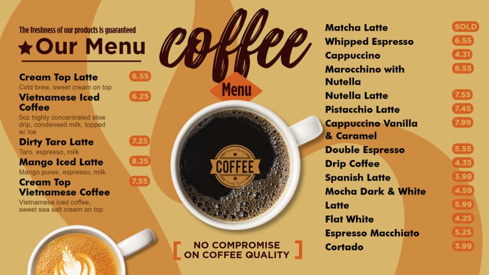 Coffee Menu images