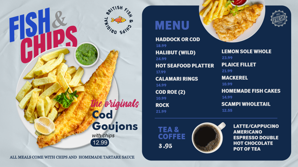 Fish and Chips Menu Template