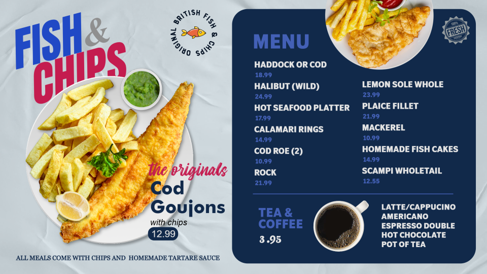 Fish and Chips Menu Template Fish and Chips Menu Template