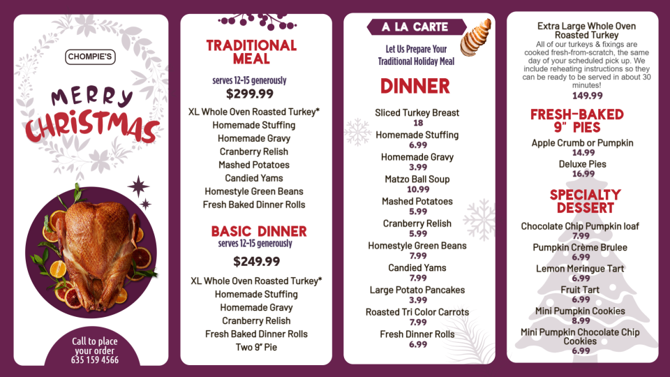 Customizable Christmas Menu Template