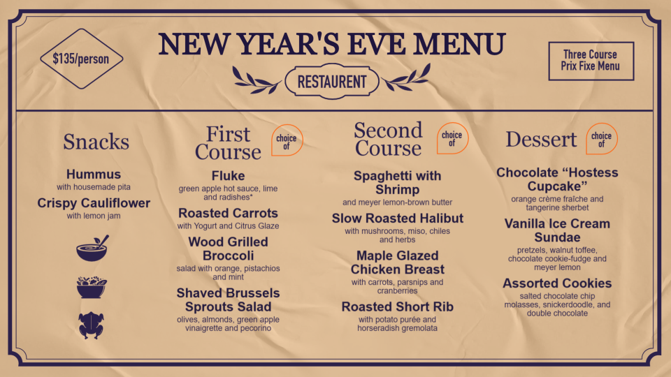 Restaurant New Year Menu template Design