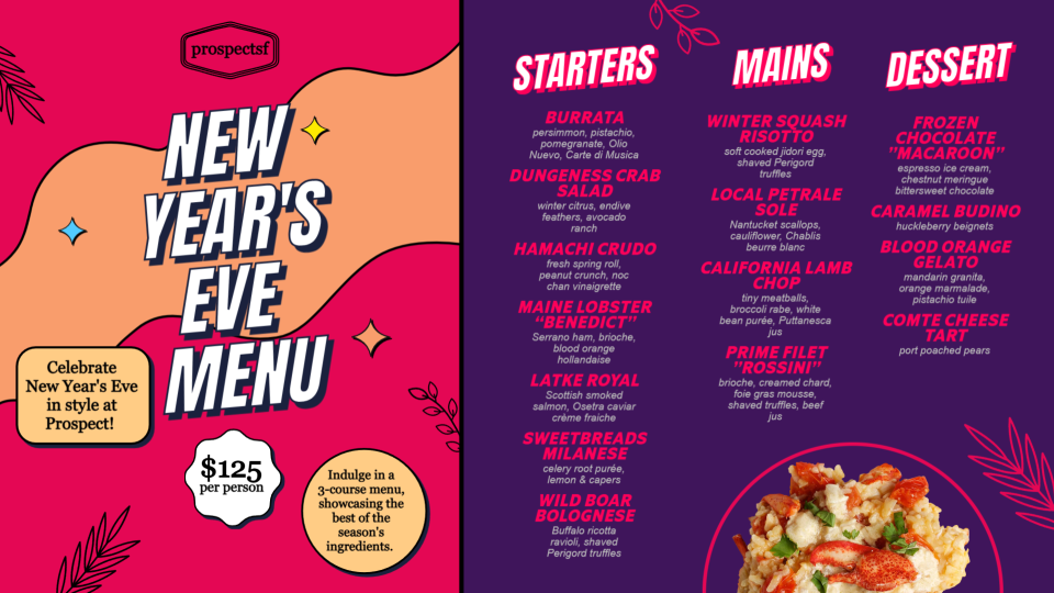 New Years Food Menu Template