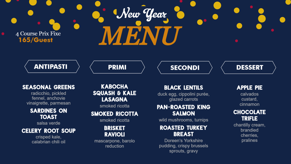 Customizable New Year Menu Design Customizable New Year Menu Design