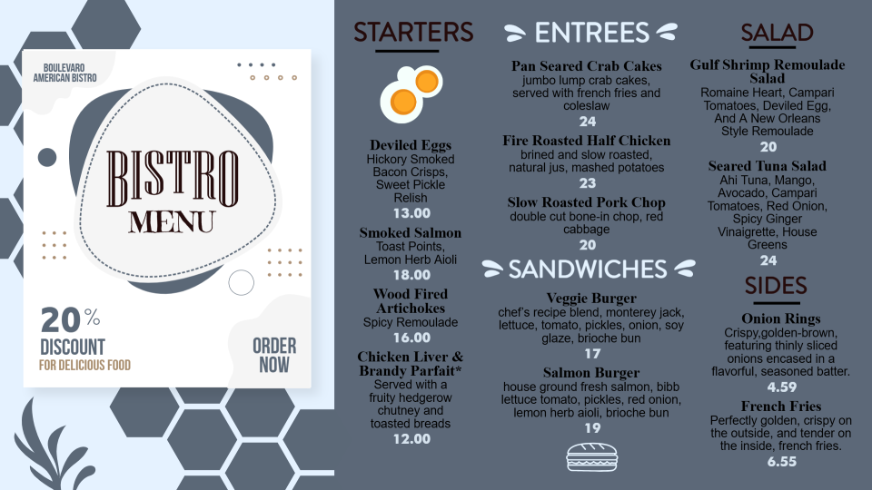 Simple Bistro Menu Design