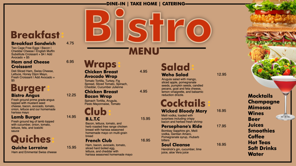 Bistro Menu Images