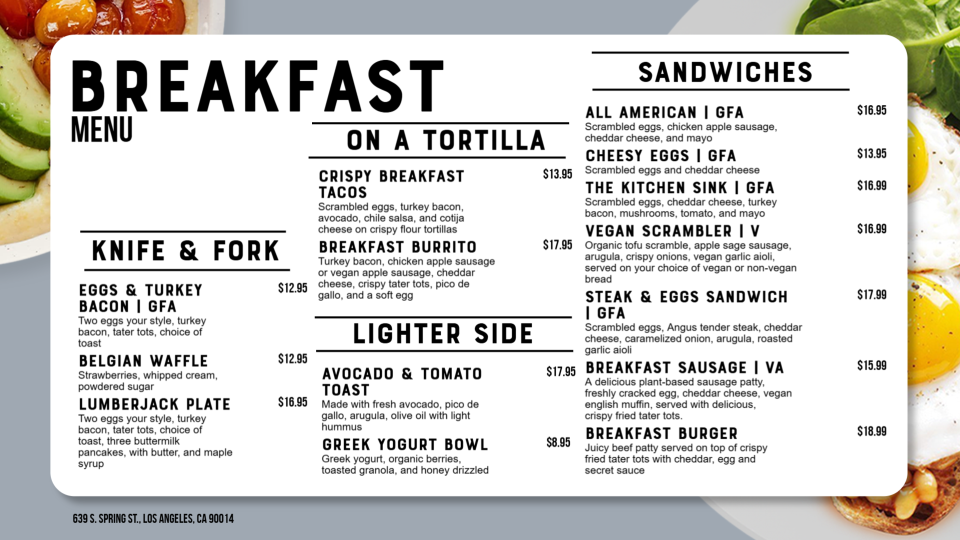 Free Breakfast Menu Templates